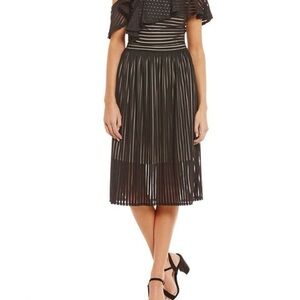 Gianni Bini Black Midi A-Line Skirt Size XS